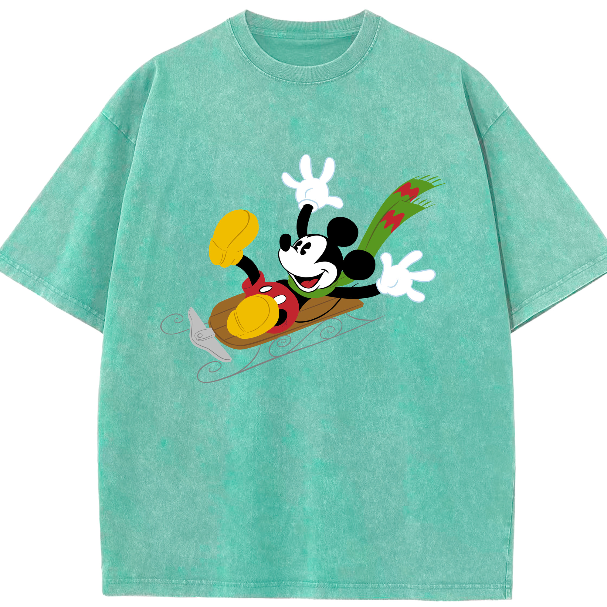 （画像用） ミッキーマウス Mickey Mouse 綿100% ヴィンテージ風 半袖Tシャツ（フロントプリント）